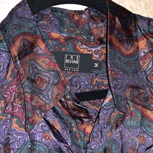 Ike Behar 100% Silk Paisley Pattern Shirt